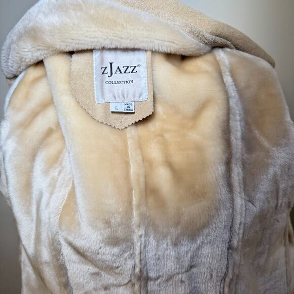 Vintage ZJazz Penny Lane Style Suede Leather Beige Women's Size Large Y2k Boho - Picture 6 of 10